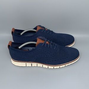 Cole Haan‎ Zerogrand Blue Wingtip Knit Oxford Shoes C24947 Men's Sz 11